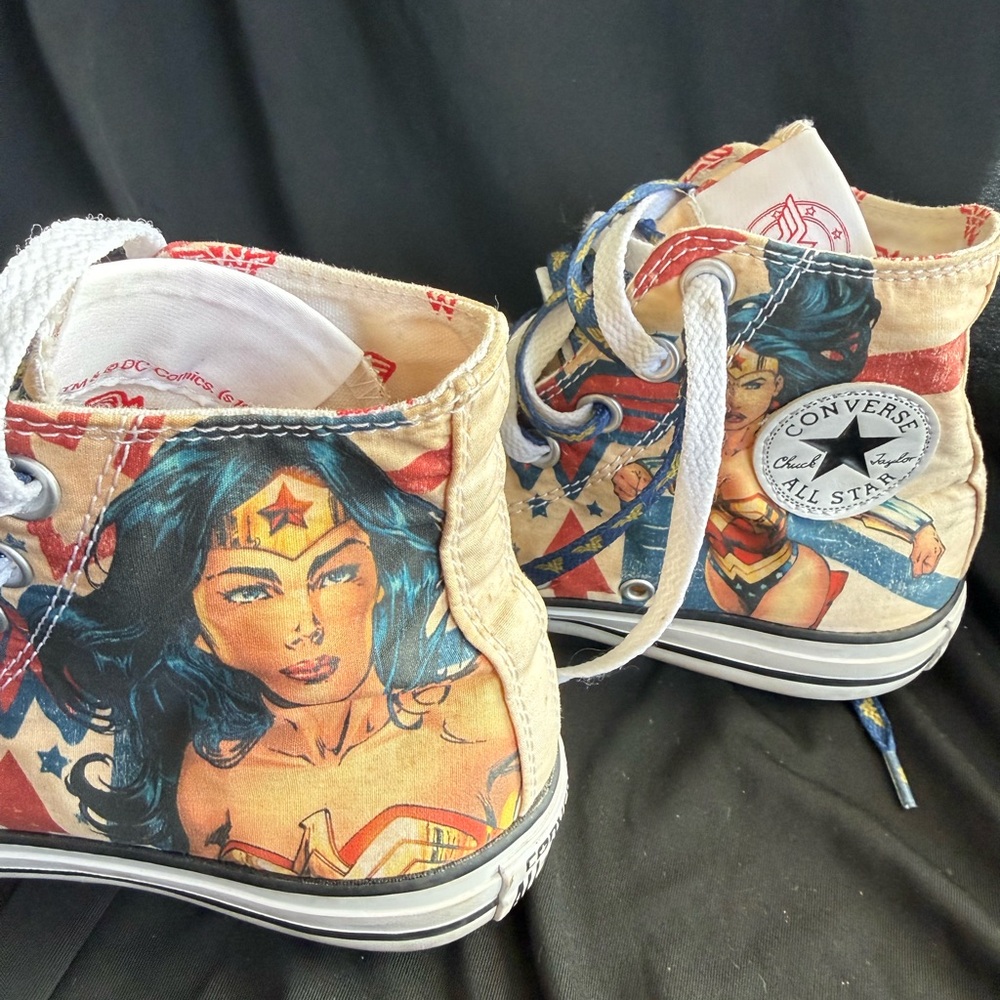 Converse Comic Hero High-Tops in Blue and Red - Picture 7 of 11